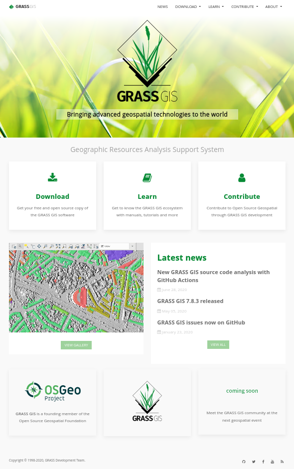 The new GRASS GIS website